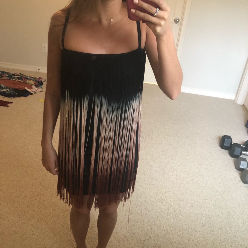 Zara Bodycon with Fringe Overlay